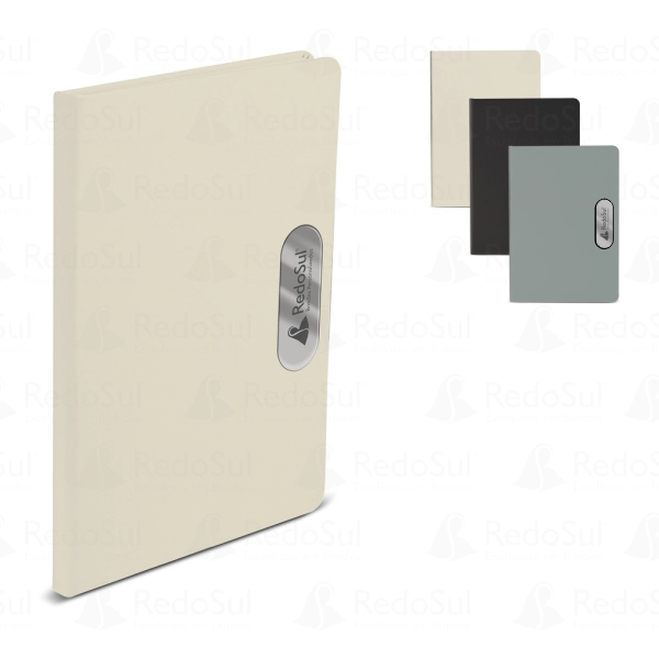 Caderno em PU com placa em metal Caderno em PU com placa em metal